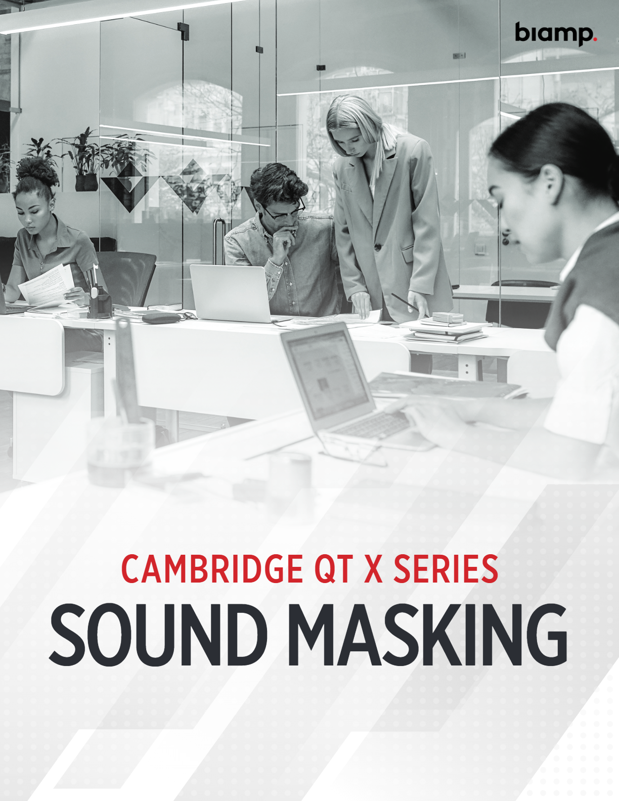 Brochure cover for QtX Sound Masking