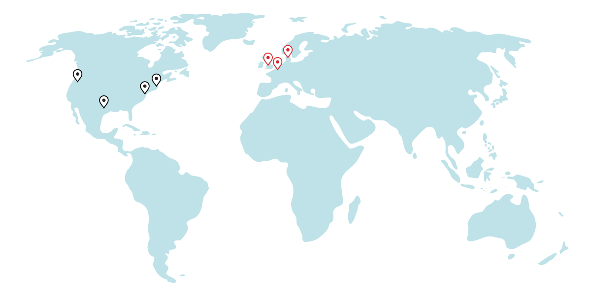Order support locations around the world