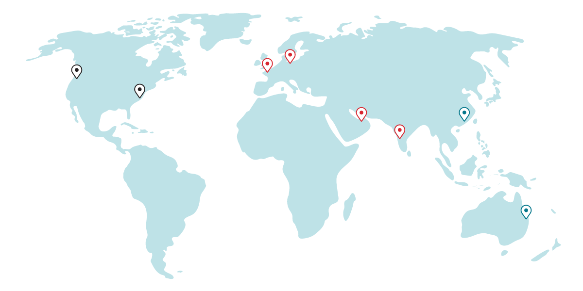 Image of Global Support Map with Biamp Locations