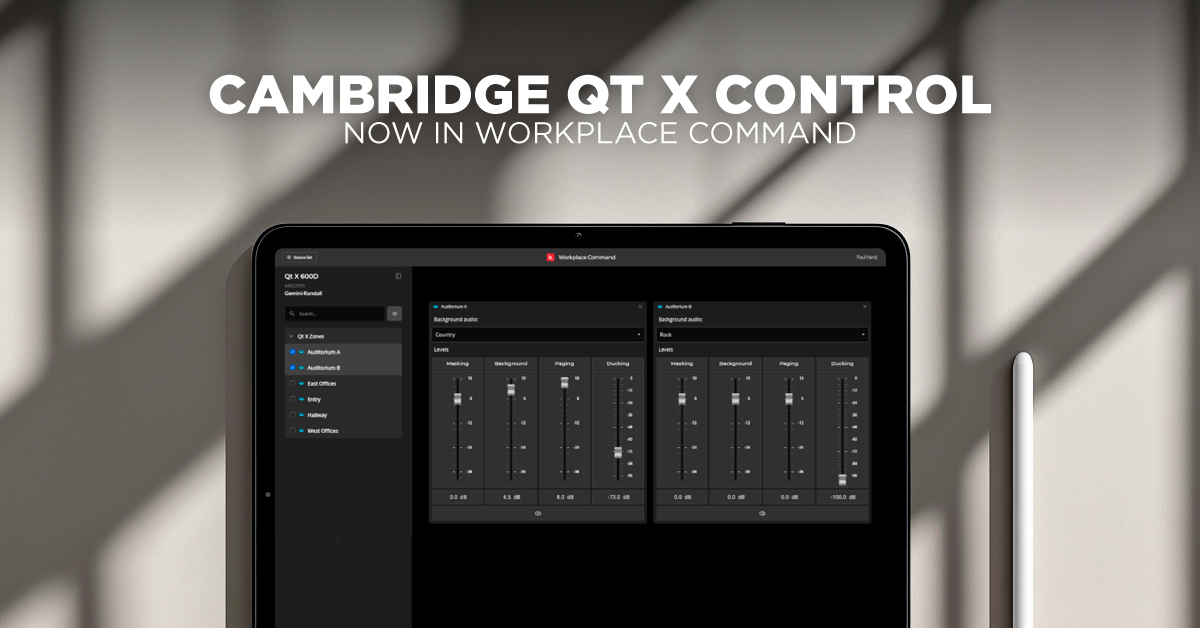 Cambridge Qt X Control Now in Workplace Command
