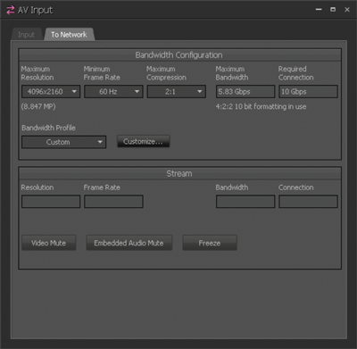 Image of a Bandwidth Control Dialog