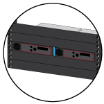 Illustration of Two Unit Rack Mount Kit (1RU) Tesira RMK-2