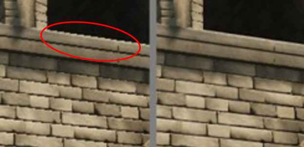 Image example of the edge of a windowsill and Staircase Noise (Spatial)