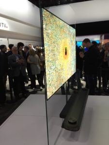 Image of a thin HD TV at CES 2017.