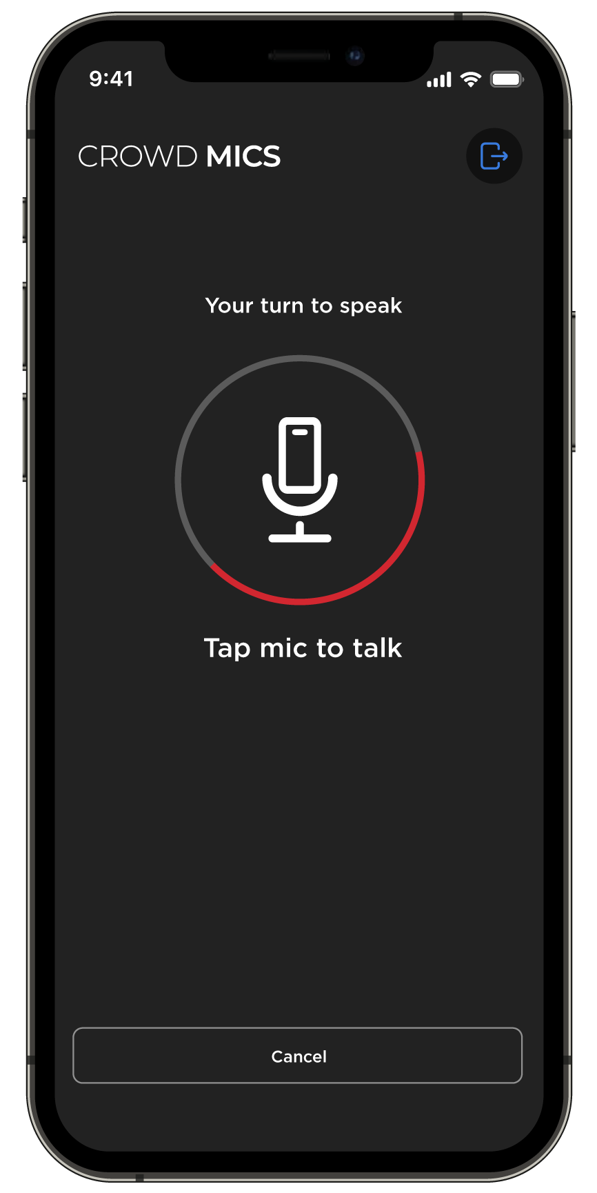 Microphone icon indicating you to talk