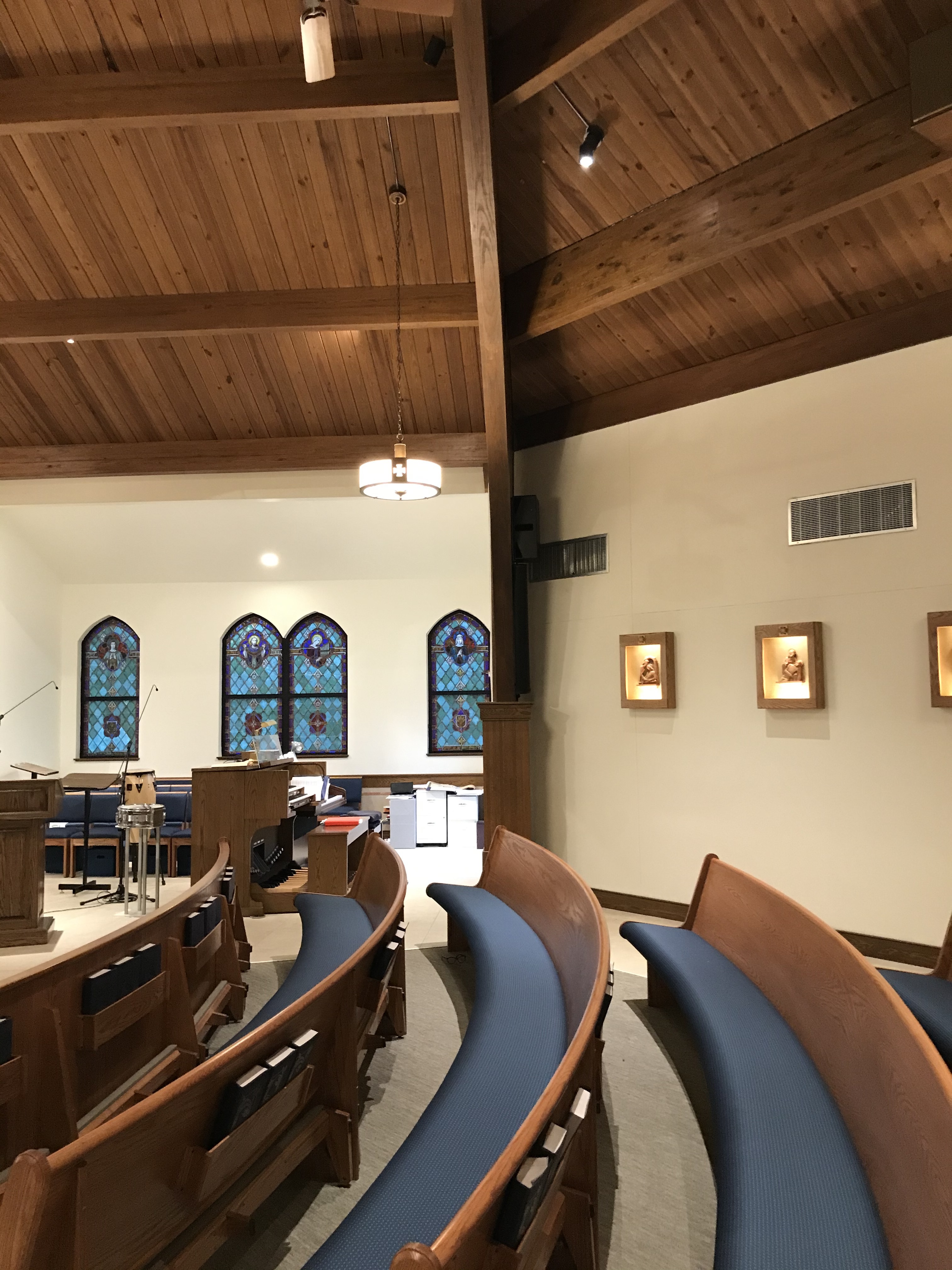 St John Fisher Pews and walls