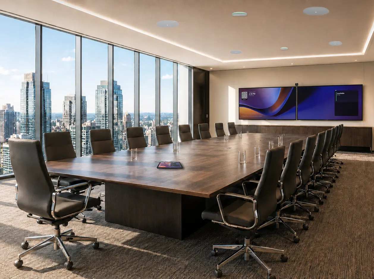 A large conference room or boardroom