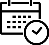 Icon of a calendar with a date checked