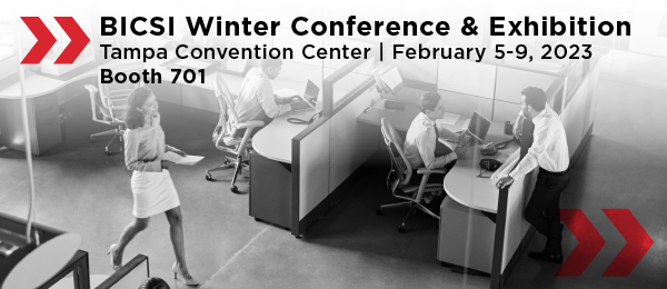 BICSI Winter Conference & Exhibition 2023 promo banner inviting attendees to visit Biamp at Tampa Convention Center, Booth 701.