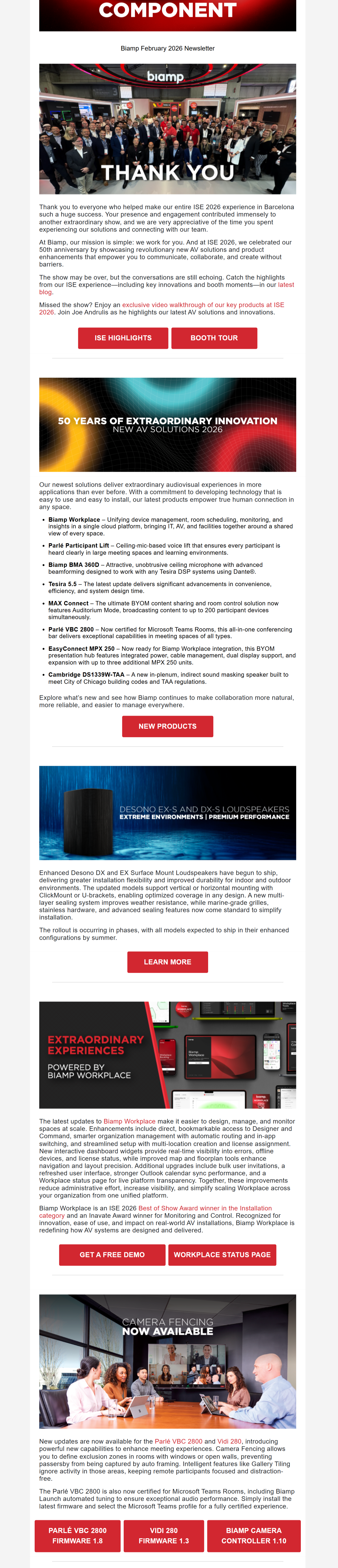 Biamp newsletter overview