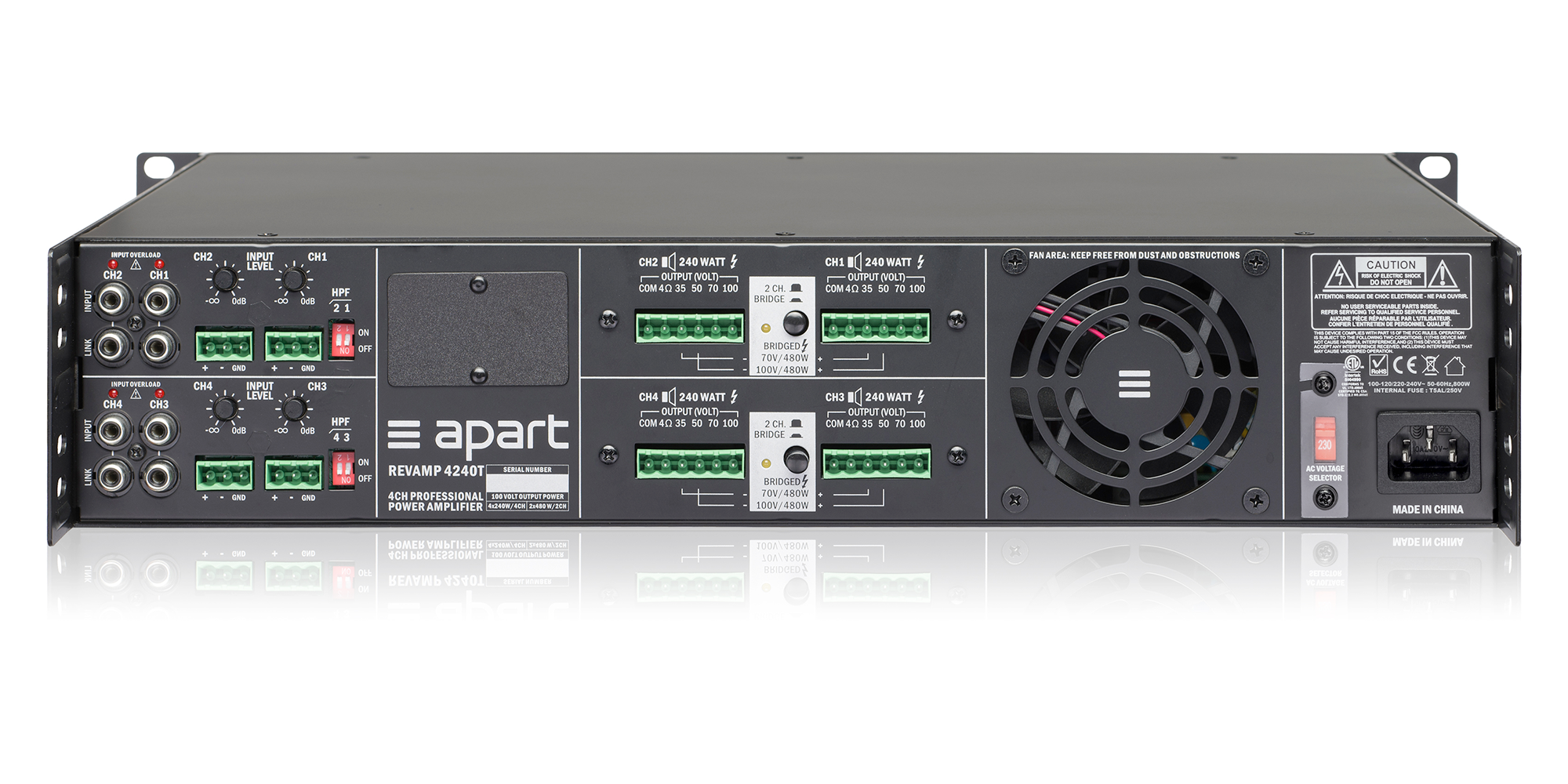 4-Input, 100-Watt Mixer Amplifier with Automatic System Test