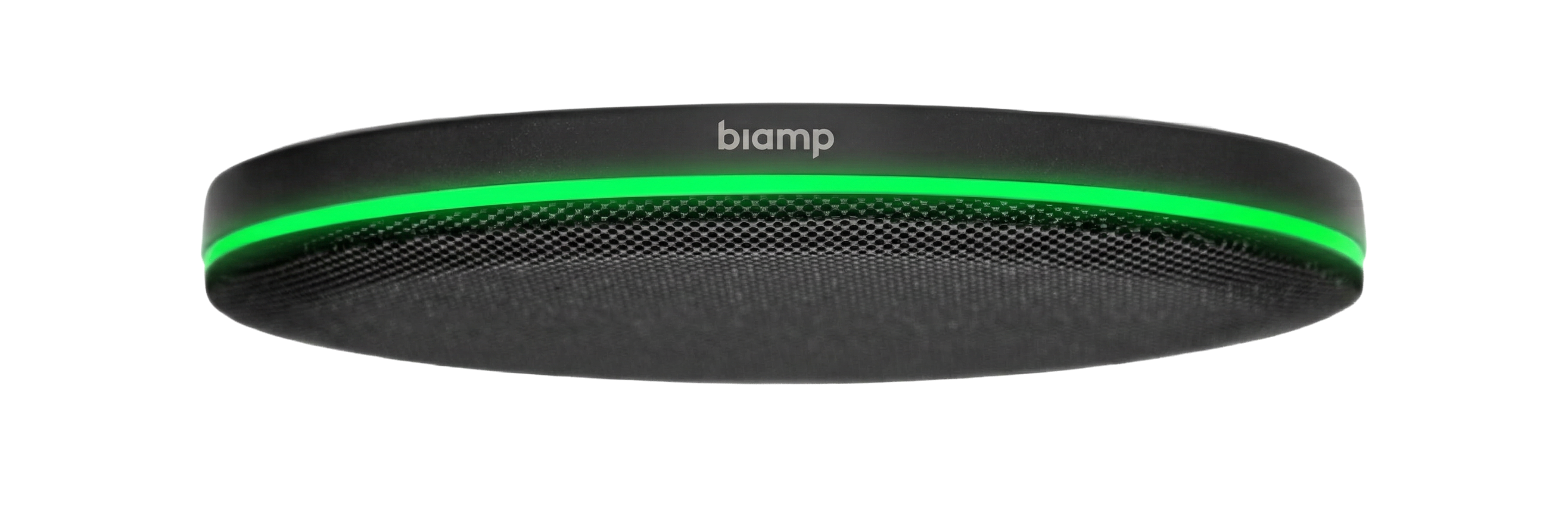 Image of Parlé TCM-X Black Ceiling Microphone with ring lit and with transparent background