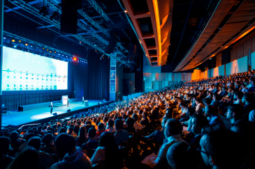 meeting room with chairs facing a projector screen