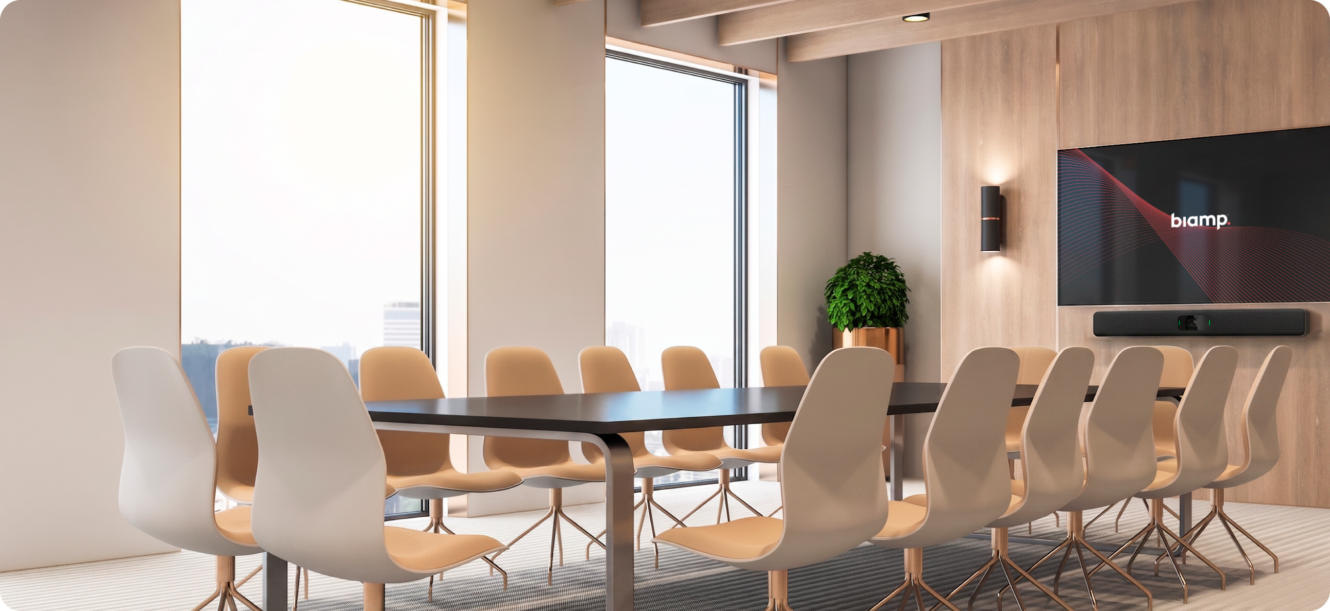 Conference Room with speakers and sound bar