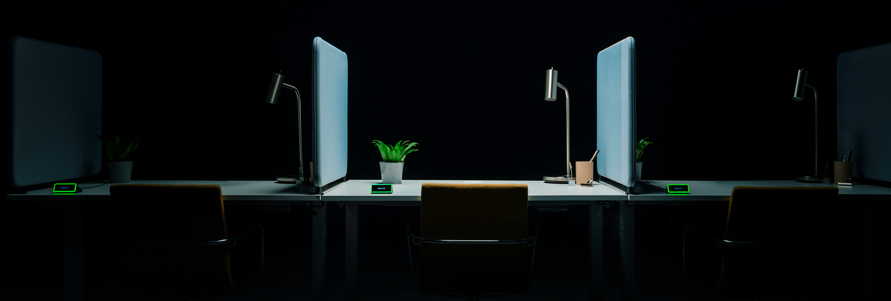desk booking devices on desks