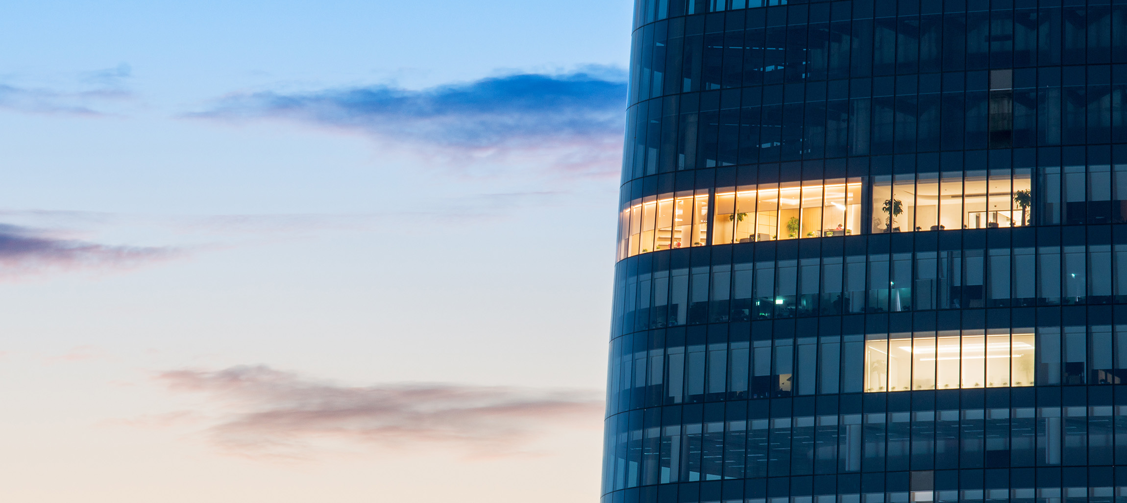 Skyscraper building with offices