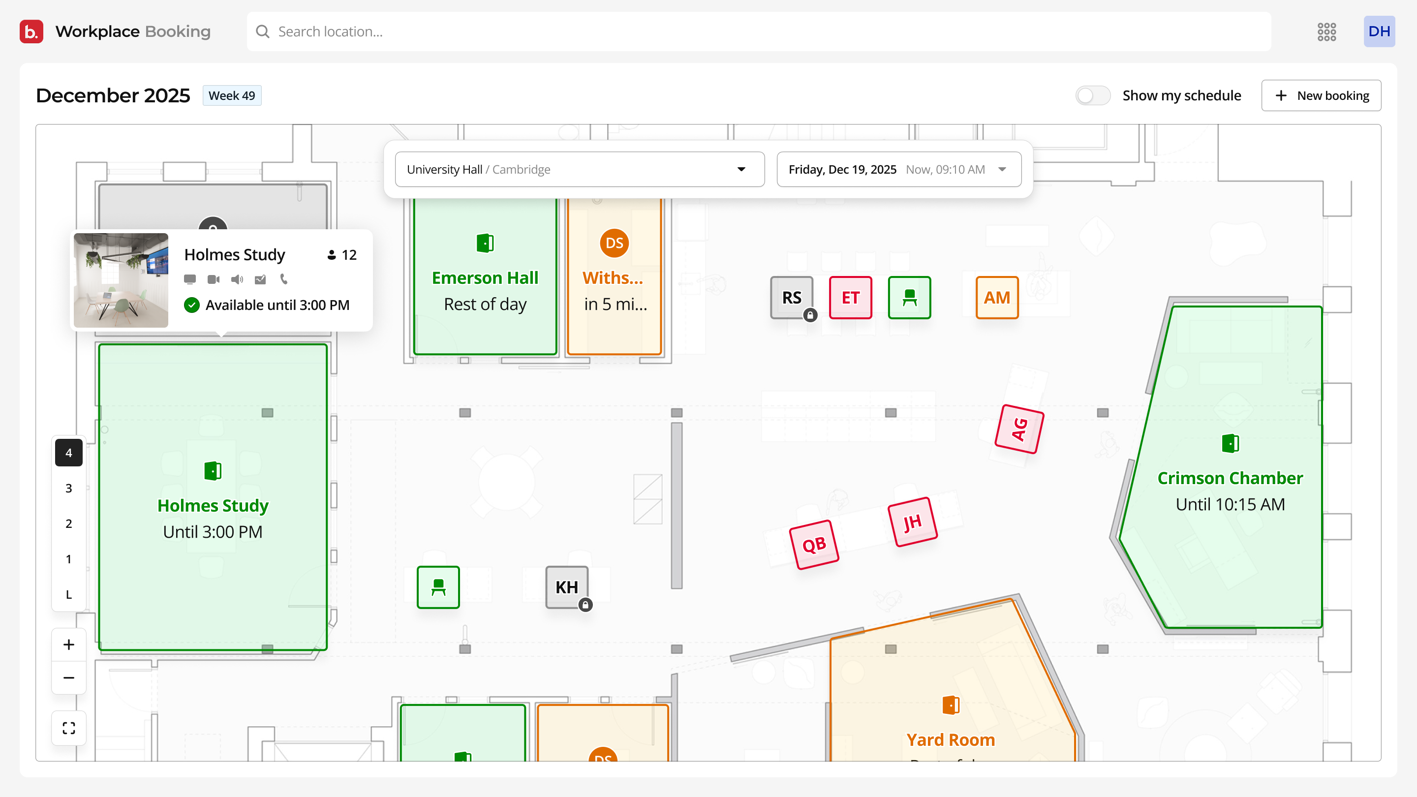 Workplace Booking interface