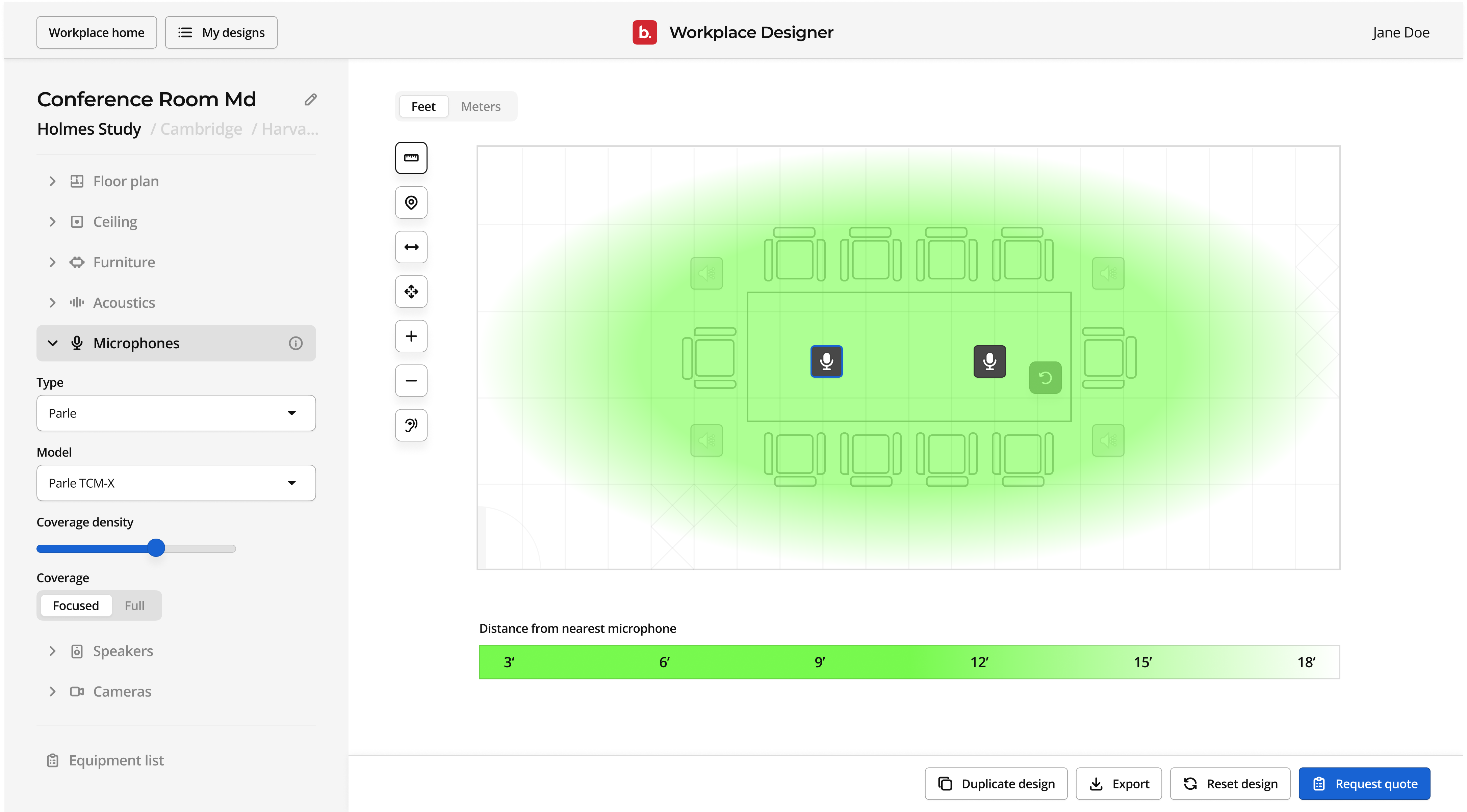 Workplace Designer interface
