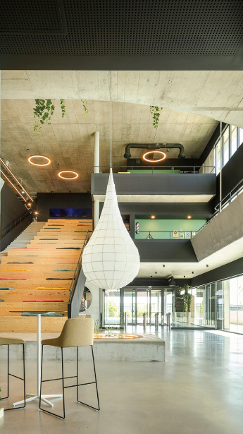 Open space architecture inside buildings